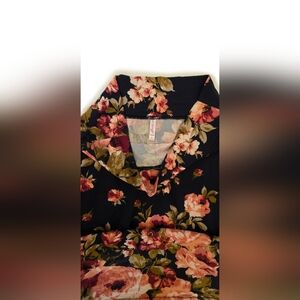 Floral Black and Orange Scarf